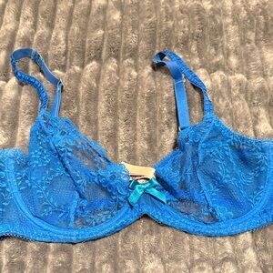 Agent Provocateur Vibrant Blue Lace Bra 36D
